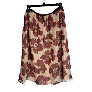 Lida Baday 100% Silk Skirt Sz 4 Floral